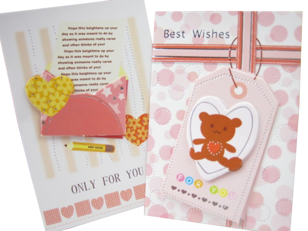High quality Pink Greeting cards printing in China SWP20-3