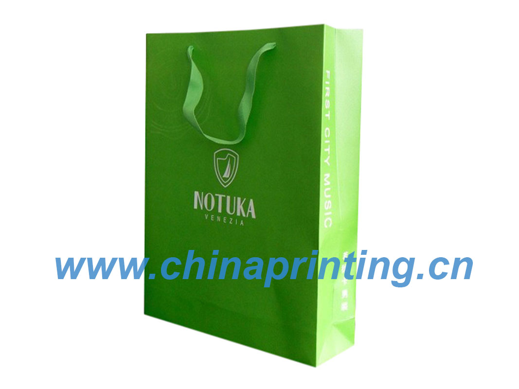 Ribbon Handle Art Paper Bag Printing in china SWP11-28