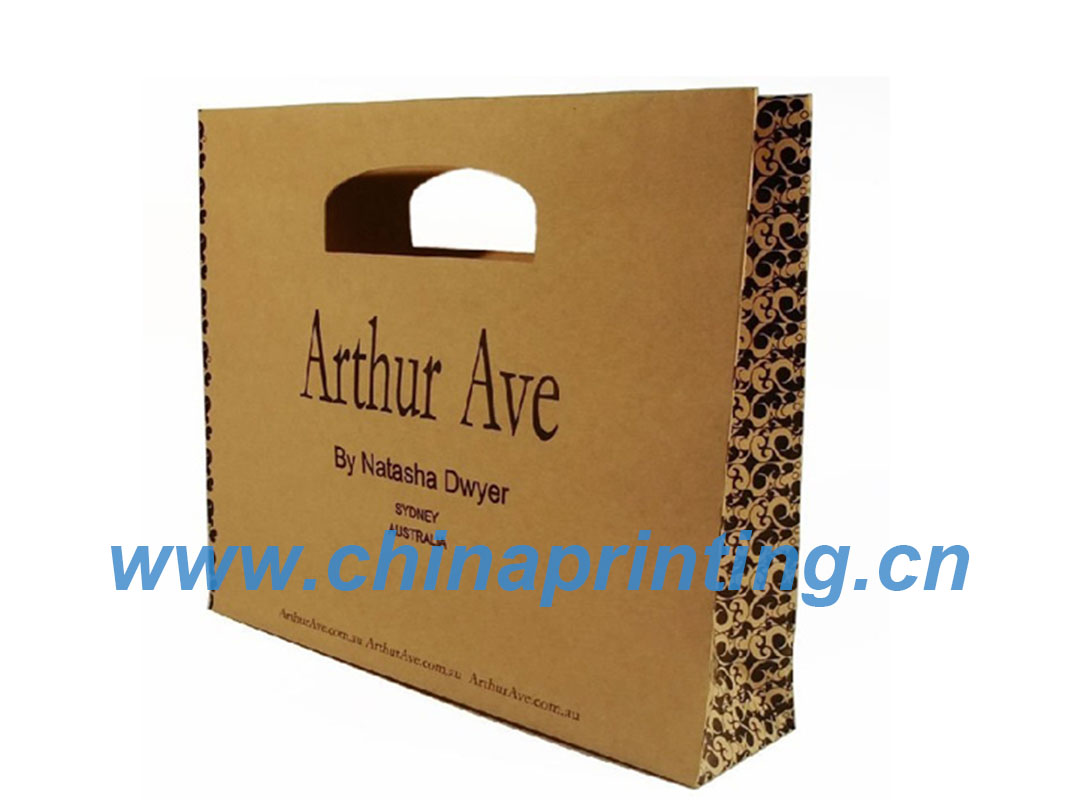 Die Cut Handle Kraft Paper Bag Printing in China SWP8-13