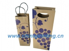 Brown Kraft Wine Paper Bag with one color Printing SWP8-21